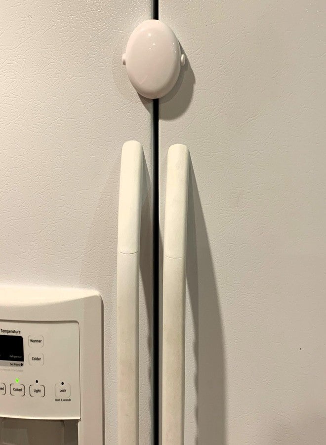 Qdos Safety Adhesive Fridge/Freezer Lock | White | Easy One Handed Operation - Patented ZeroPinch Design - Unique Modern Design Refrigerator Lock - Baby Proofing Doesn't Have to be Ugly - Image 1